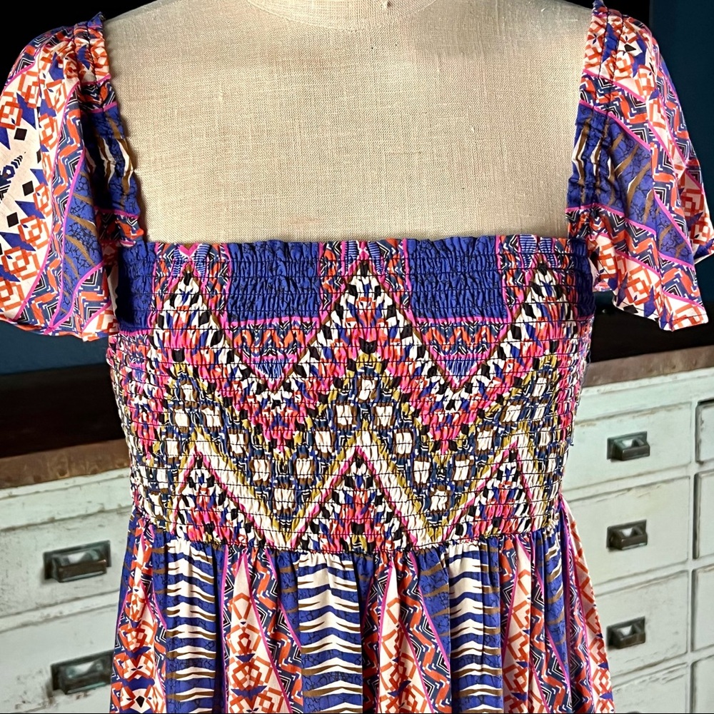 Anthropologie Flutter Sleeve Midi Dress M - Picture 4 of 11